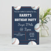 野球パーティの招待状編集可能 招待状 (スタンド正面)