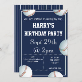 野球パーティの招待状編集可能 招待状