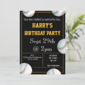 野球パーティの招待状編集可能 招待状 (スタンド正面)