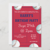 野球パーティの招待状編集可能 招待状 (正面)