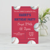 野球パーティの招待状編集可能 招待状 (スタンド正面)