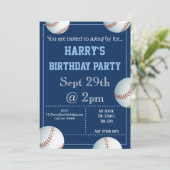 野球パーティの招待状編集可能 招待状 (スタンド正面)