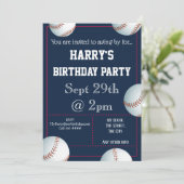 野球パーティの招待状編集可能 招待状 (スタンド正面)