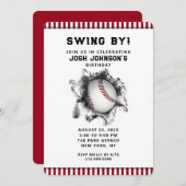 野球パーティの招待状 招待状 (正面/裏面)