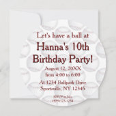 野球パーティの招待状 招待状 (裏面)