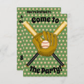 野球パーティの招待状 招待状 (正面/裏面)