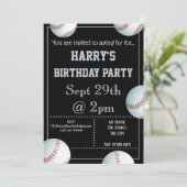 野球パーティーの招待状（編集可能） 招待状 (スタンド正面)