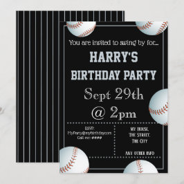 野球パーティーの招待状（編集可能） 招待状
