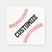 野球パーティーまたはチームバンケットカスタム文字スポーツ スタンダードカクテルナプキン (正面)