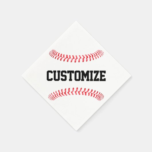 野球パーティーまたはチームバンケットカスタム文字スポーツ スタンダードカクテルナプキン (角)
