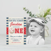 野球パーティースラッガー新入生スポーツ少年誕生日 招待状 (スタンド正面)