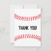 野球パーティーレッドシームカスタム文字 サンキューカード (正面)