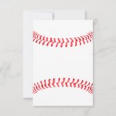 野球パーティーレッドシームカスタム文字 サンキューカード (裏面)