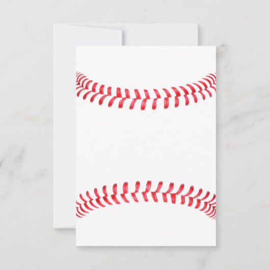 野球パーティーレッドシームカスタム文字 サンキューカード (裏面)