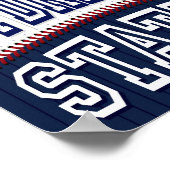 野球パーティー水和駅標識プリント ポスター (角)