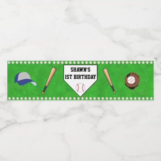 野球パーティー水瓶ラベル ペットボトルラベル (シングルラベル)