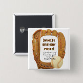 野球パーティー誕生日 缶バッジ (正面&裏面)