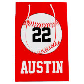 野球パーティー選手の名前、番号、カラー抱き枕 ミディアムペーパーバッグ (正面)