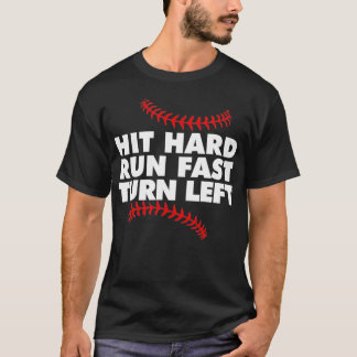 野球ヒット走懸命の急離れ転 Tシャツ