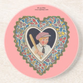 野球ビクトリアン付きバレンタインボーイこうもり コースター (正面)