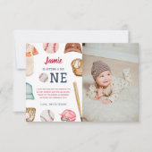 野球ビッグワンボーイ1歳誕生日 サンキューカード (正面)