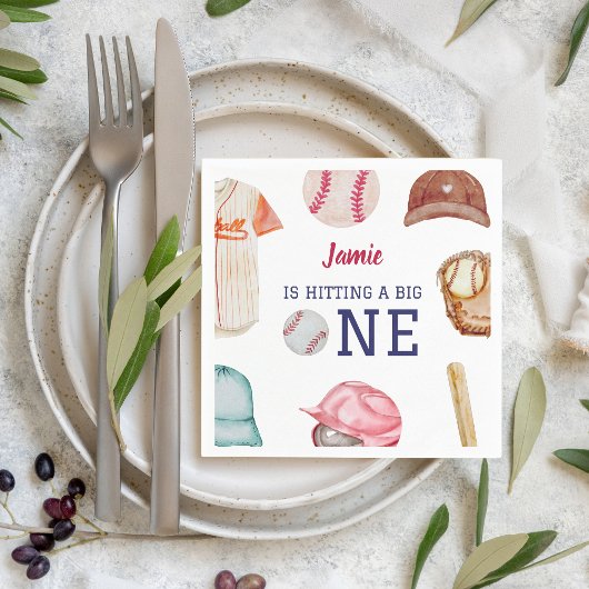 野球ビッグワンボーイ1歳誕生日 スタンダードカクテルナプキン