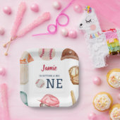 野球ビッグワンボーイ1歳誕生日 ペーパープレート (パーティー)