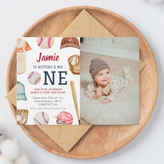 野球ビッグワンボーイ1歳誕生日 招待状
