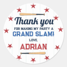 野球ビーフファースト誕生日水彩色 ラウンドシール