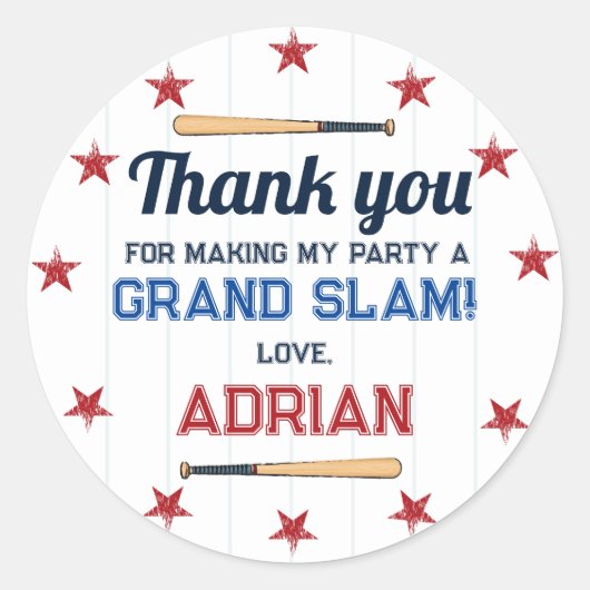 野球ビーフファースト誕生日水彩色 ラウンドシール (正面)