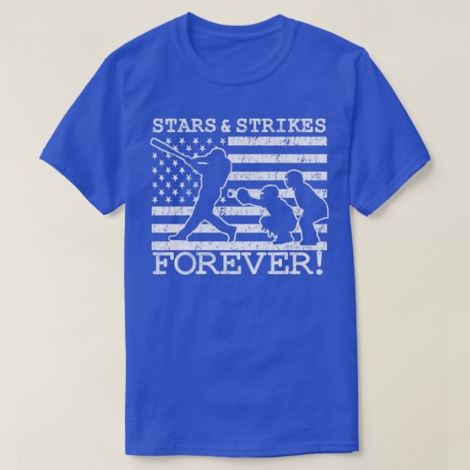 野球ピッチャーがスターしアメリカ国旗Gを攻撃 Tシャツ (デザイン正面)