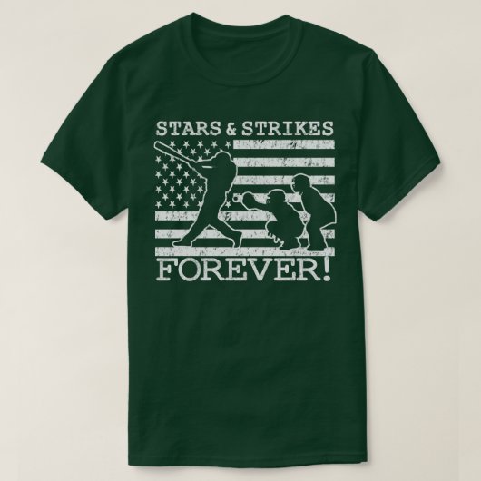 野球ピッチャーがスターしアメリカ国旗Gを攻撃 Tシャツ (デザイン正面)