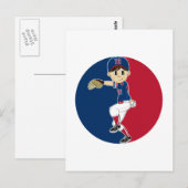 野球ピッチャーのはがき ポストカード (正面/裏面)