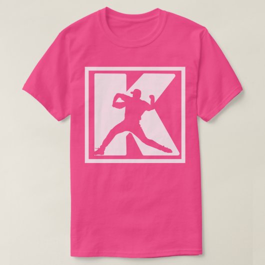 野球ピッチャーのK三振おもしろい Tシャツ (デザイン正面)