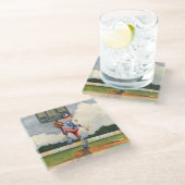 野球ピッチャーオンマウンドby Jay Throckmorton ガラスコースター (アングル)