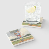 野球ピッチャーオンマウンドby Jay Throckmorton ストーンコースター (横)