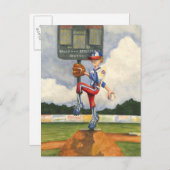 野球ピッチャーオンマウンドby Jay Throckmorton ポストカード (正面/裏面)
