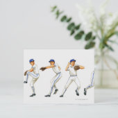 野球ピッチング技術、多重画像 ポストカード (スタンド正面)