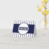 野球ピンストリップサンキューノートカード カード (黄色い花)