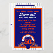 野球ファンのびっくりパーティ50 招待状 (正面/裏面)