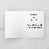 野球ファンのクリスマス シーズンカード (内部)