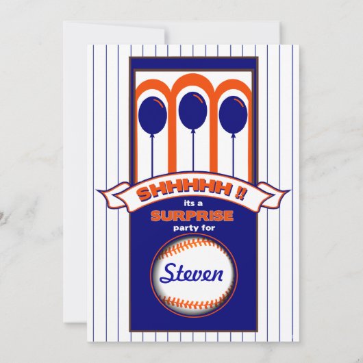 野球ファンのサプライズパーティー 招待状 (裏面)