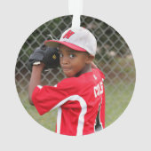 野球ファンの子供の写真 オーナメント (裏面)