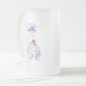 野球ファンの花嫁 フロストグラスビールジョッキ (正面左)