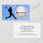 野球ファンまたは選手バッターシルエット野球 名刺 (正面/裏面)