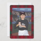 野球ファンオーナメントカスタムフォトクリスマスカード サンキューカード (裏面)