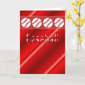 野球ファンカ赤と白ード カード (黄色い花)