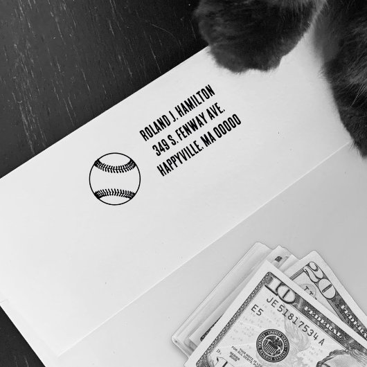 野球ファン差出人住所ゴム印 ラバースタンプ