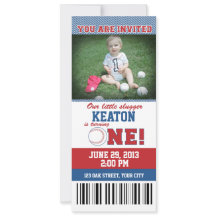 野球ファースト誕生日招待状