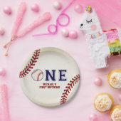 野球ファースト誕生日 ペーパープレート (パーティー)